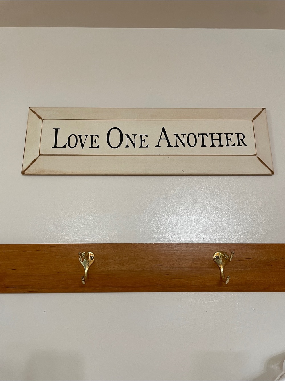 Cream 'Love One Another' Framed Wall Sign by